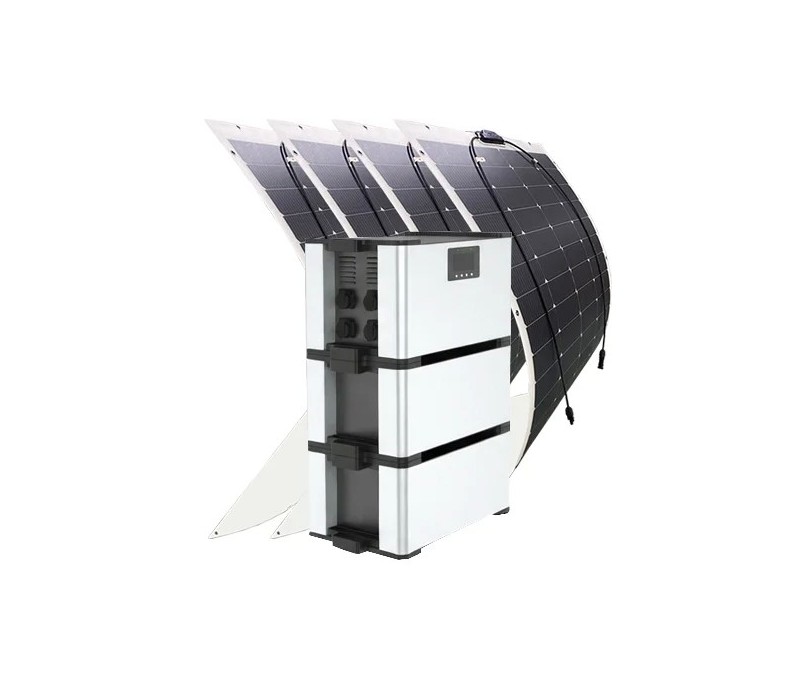 7680Wh Home Energy Storage System with 4x200W Semi-flexible Solar Panels